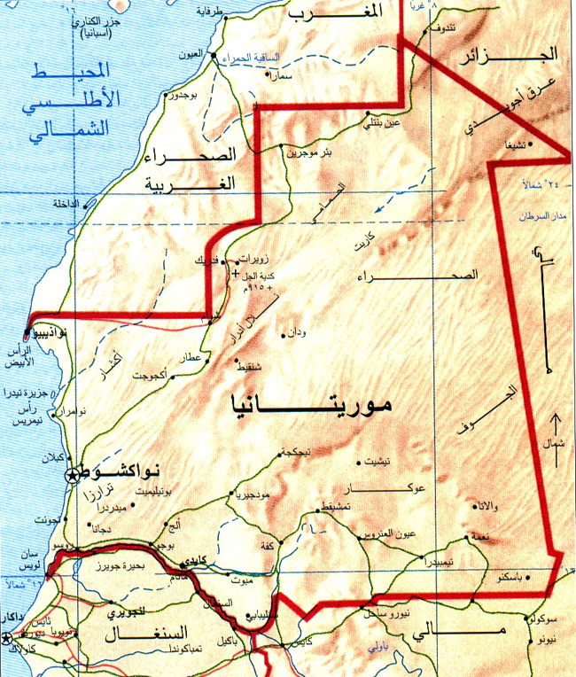 ماهي حدود دولة موريتانيا