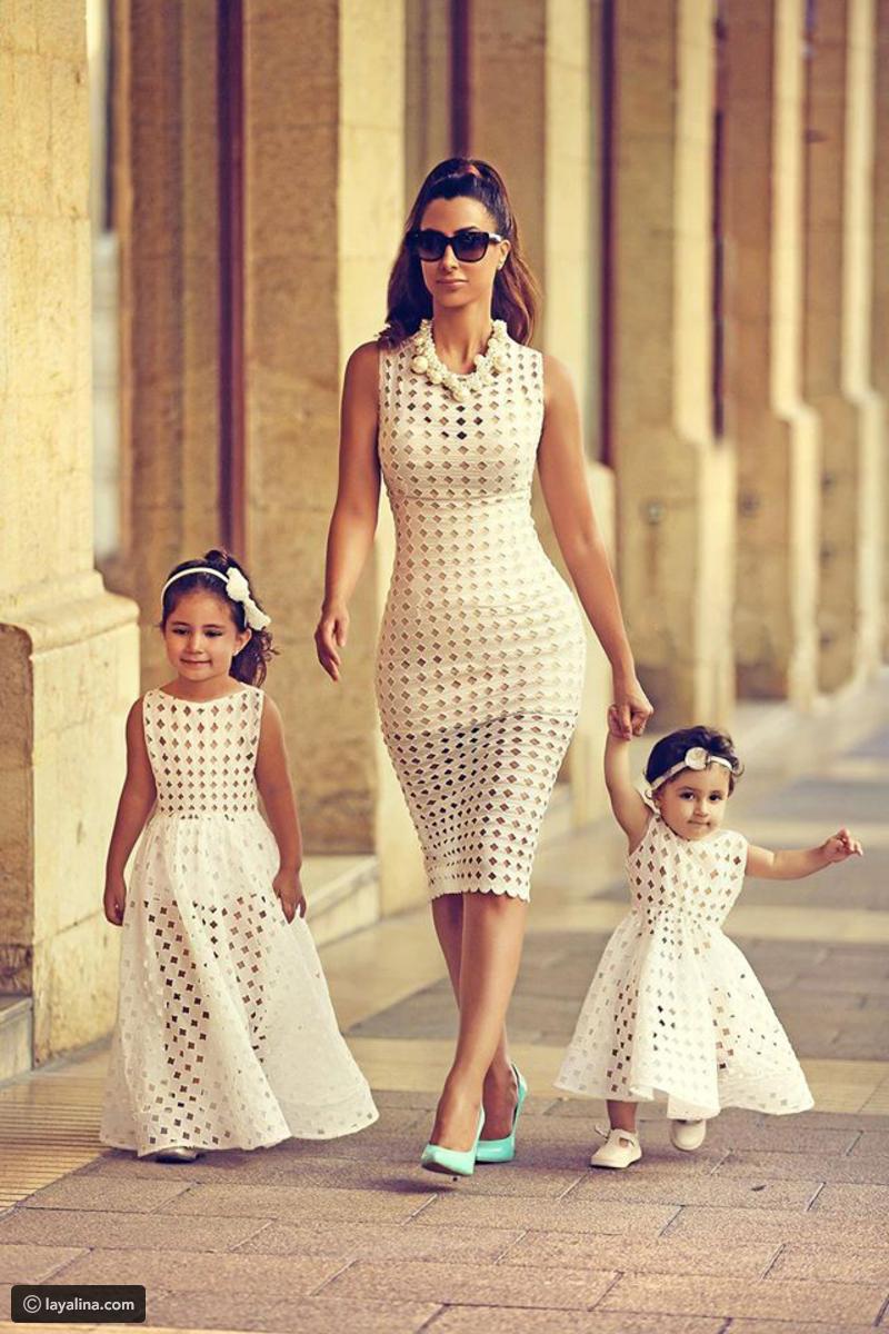 أجمل الأزياء المتطابقة للأمهات وبناتهن