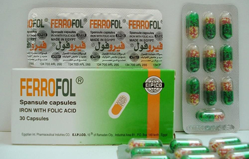 كبسولات فيروفول لعلاج أنيميا نقص الحديد وفقر الدم Ferrofol Capsules