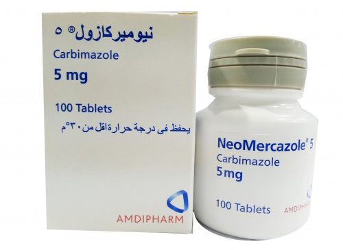 اقراص نيوميركازول لعلاج زيادة نشاط الغدة الدرقية Neomercazole Tablets