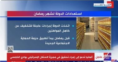 “إكسترا نيوز” تعرض تقريرا حول استعدادات الدولة المصرية لشهر رمضان   حصري على لحظات